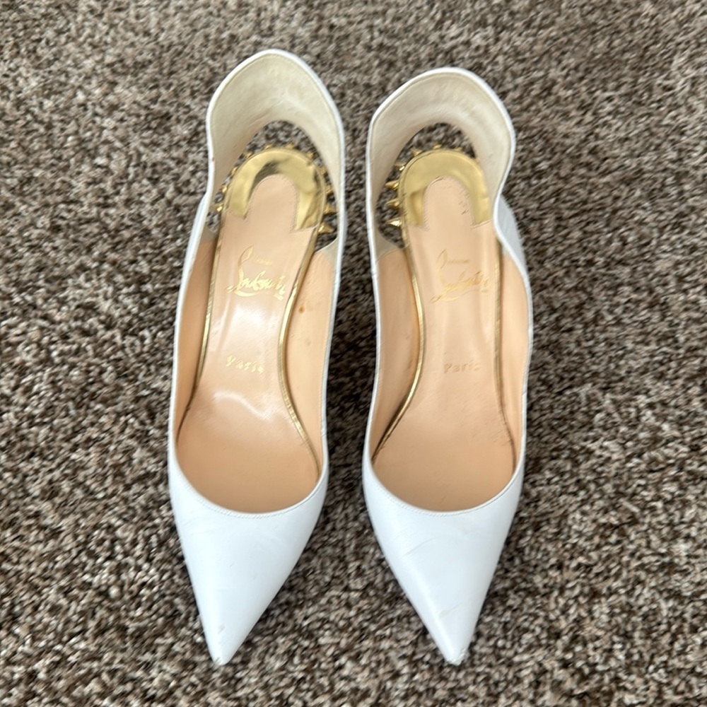 White and gold Christian Louboutin